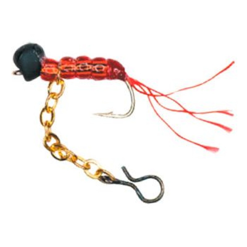 Подвеска ECOPRO S300 &quot;крючок с бисером и цеп.&quot; Clear Red/Black Head Gold №10 (4 шт.)