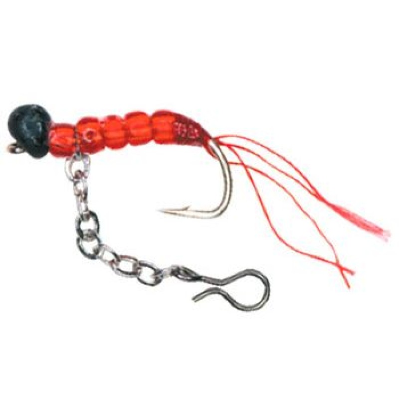 Подвеска ECOPRO S301 &quot;крючок с бисером и цеп.&quot; Mat Red /Black Head Gold №8 (4 шт.)