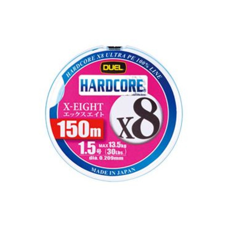 Пл.шн. Duel PE Hardcore X8 150m White #1.0 (0.171мм) 9.0 кг.